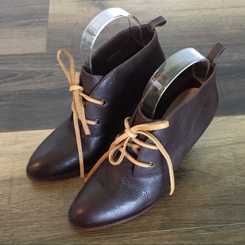 Cole Haan Brown Ankle Boots with Tan Laces